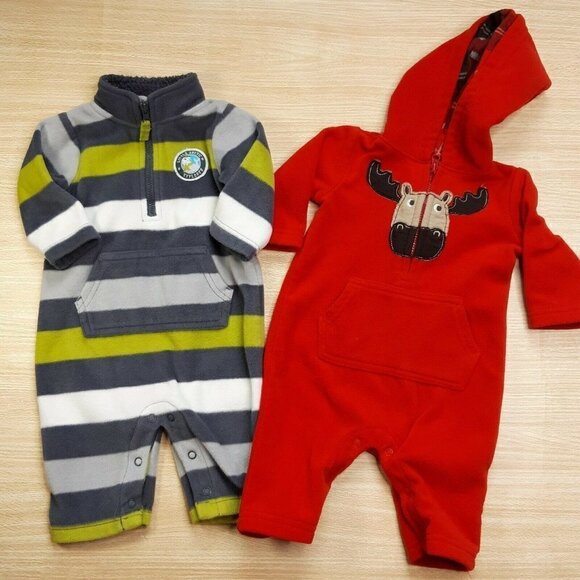 Carters Baby Boys Fleece One Piece Bundle 3 Months - Picture 1 of 8